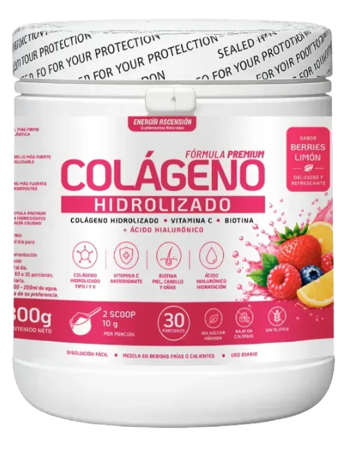 Colágeno Hidrolizado, Vitamina C, Biotina, Ácido Hialurónico | 300 g