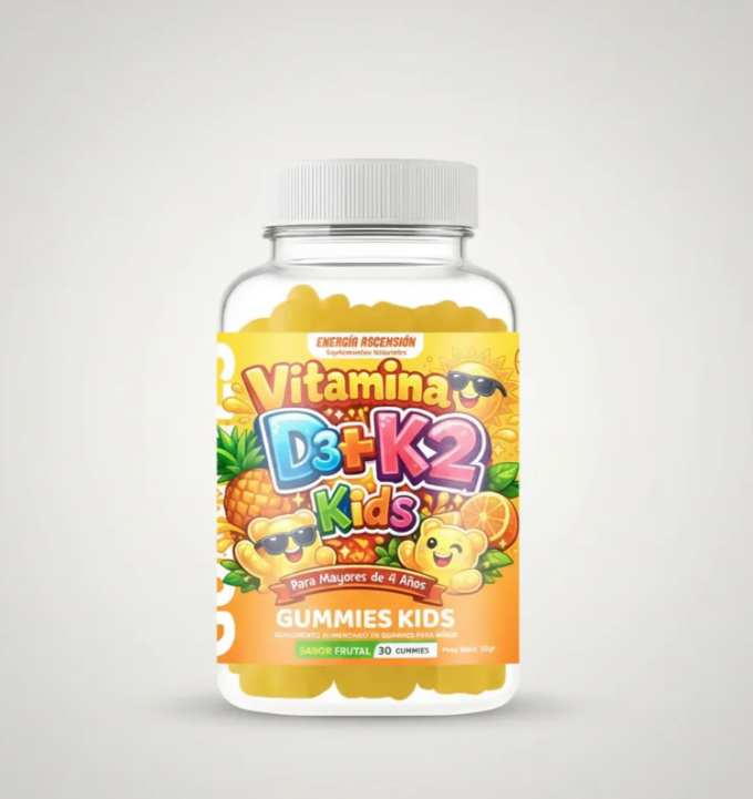 Vitamina D3 Con K2 Para Niños, Salud Ósea Y Sist Inmune +4añ