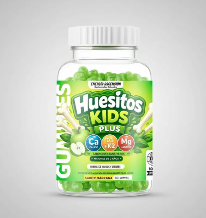 Huesitos Kids Plus Gomitas +2, Calcio Magnesio Vitamina D3k2