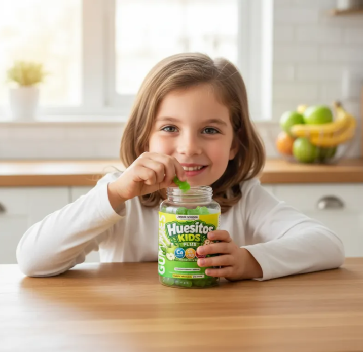 Huesitos Plus Gomitas +8 Años, Calcio, Magnesio, Vit D3+k2