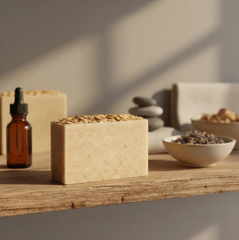 Jabón Artesanal De Avena Natural Exfolia, Hidrata, Y Suaviza